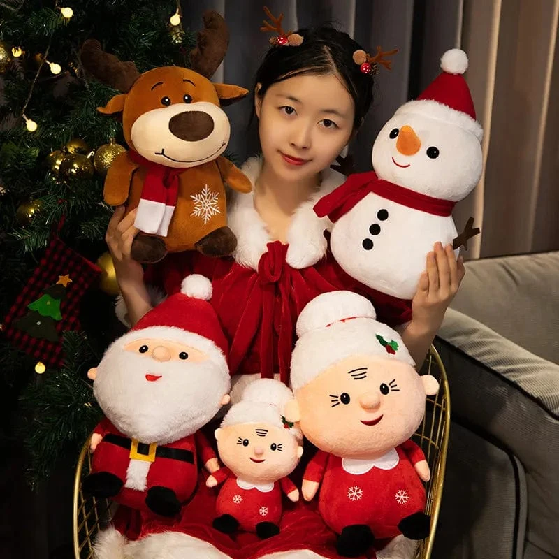 20CM Niedliche Weihnachtsserie Puppe Weihnachtsmann Elch Plüschtier Gefülltes weiches Schneemann Hirsch Spielzeug für Kinder Mädchen Weihnachtsgeschenk Dekor Requisiten