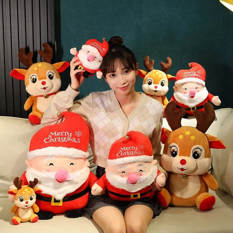 20CM Niedliche Weihnachtsserie Puppe Weihnachtsmann Elch Plüschtier Gefülltes weiches Schneemann Hirsch Spielzeug für Kinder Mädchen Weihnachtsgeschenk Dekor Requisiten