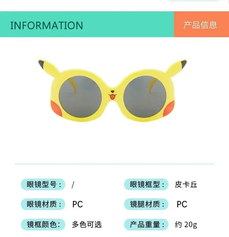 Anime Pokemon Sonnenbrille Pikachu Cartoon Figrues Brille Kinder Jungen Mädchen Sonnenbrille Süße Dekoration Kinder Spielzeug Geschenke