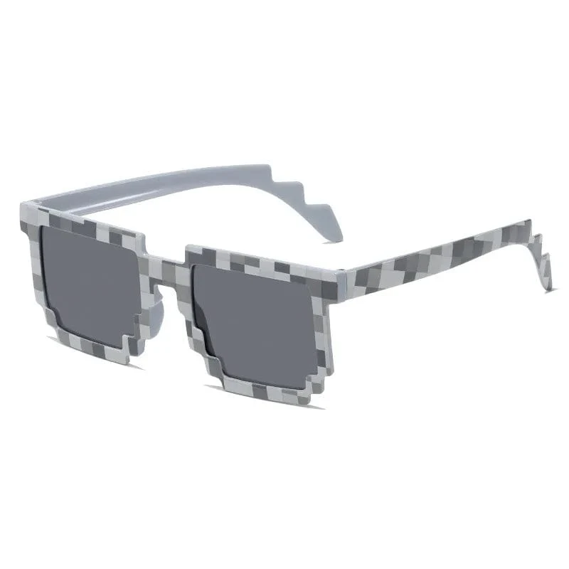 9 Farben Mode Sonnenbrillen Kinder Cos Play Action Spiel Spielzeug Minecrafter Square Brille mit EVA-Etui Geschenk Strandspielzeug Urlaub