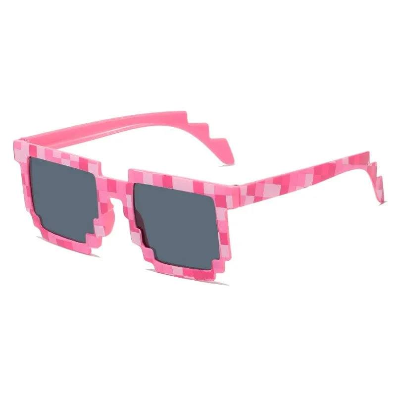 9 Farben Mode Sonnenbrillen Kinder Cos Play Action Spiel Spielzeug Minecrafter Square Brille mit EVA-Etui Geschenk Strandspielzeug Urlaub
