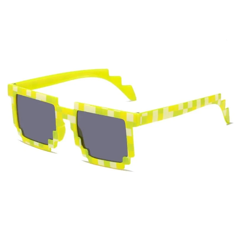 9 Farben Mode Sonnenbrillen Kinder Cos Play Action Spiel Spielzeug Minecrafter Square Brille mit EVA-Etui Geschenk Strandspielzeug Urlaub