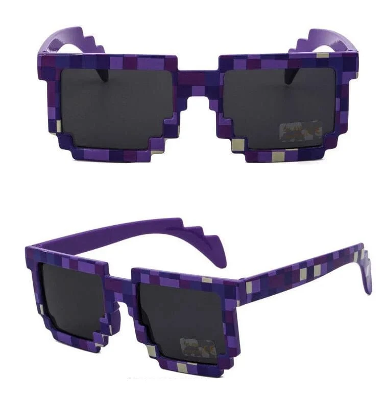 9 Farben Mode Sonnenbrillen Kinder Cos Play Action Spiel Spielzeug Minecrafter Square Brille mit EVA-Etui Geschenk Strandspielzeug Urlaub