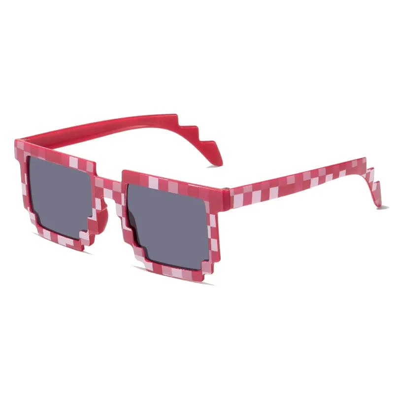 9 Farben Mode Sonnenbrillen Kinder Cos Play Action Spiel Spielzeug Minecrafter Square Brille mit EVA-Etui Geschenk Strandspielzeug Urlaub