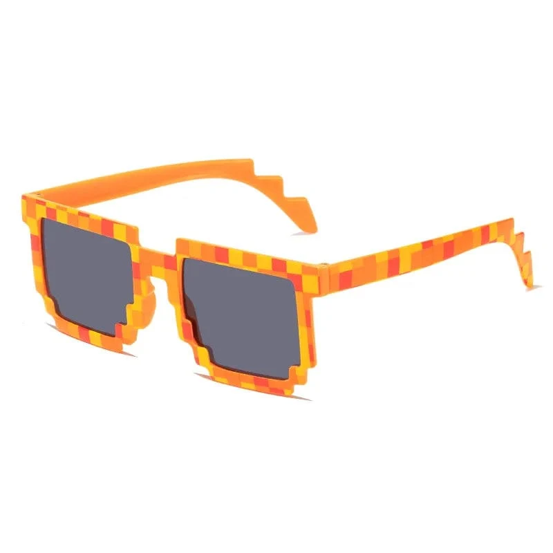 9 Farben Mode Sonnenbrillen Kinder Cos Play Action Spiel Spielzeug Minecrafter Square Brille mit EVA-Etui Geschenk Strandspielzeug Urlaub