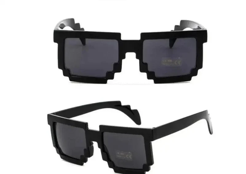 9 Farben Mode Sonnenbrillen Kinder Cos Play Action Spiel Spielzeug Minecrafter Square Brille mit EVA-Etui Geschenk Strandspielzeug Urlaub