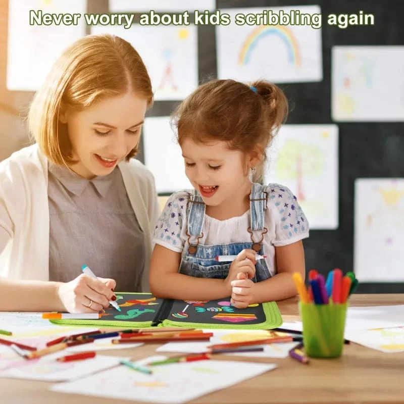 Löschbares Doodle-Buch, wiederverwendbares Zeichenbrett mit magischen Stiften, Malspielzeug für Kinder, Montessori-Lernspielzeug, DIY-Geschenk für Kleinkinder