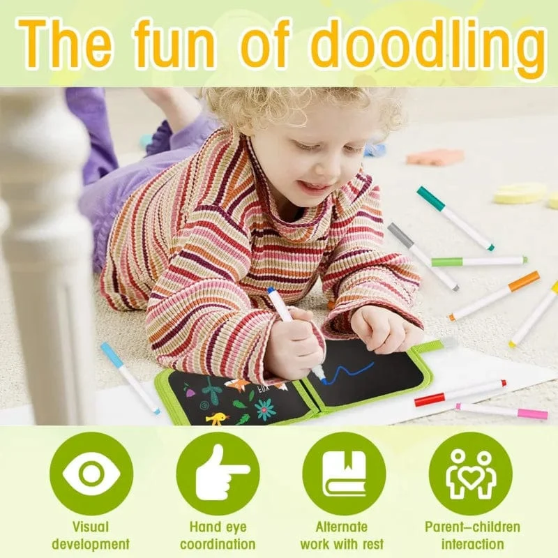 Löschbares Doodle-Buch, wiederverwendbares Zeichenbrett mit magischen Stiften, Malspielzeug für Kinder, Montessori-Lernspielzeug, DIY-Geschenk für Kleinkinder