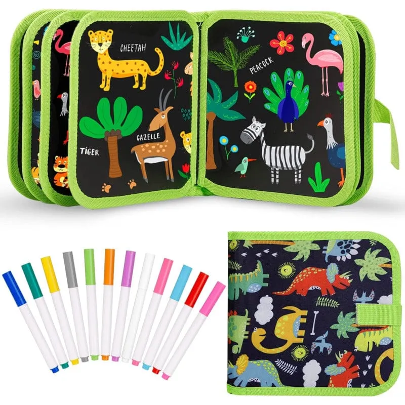 Löschbares Doodle-Buch, wiederverwendbares Zeichenbrett mit magischen Stiften, Malspielzeug für Kinder, Montessori-Lernspielzeug, DIY-Geschenk für Kleinkinder