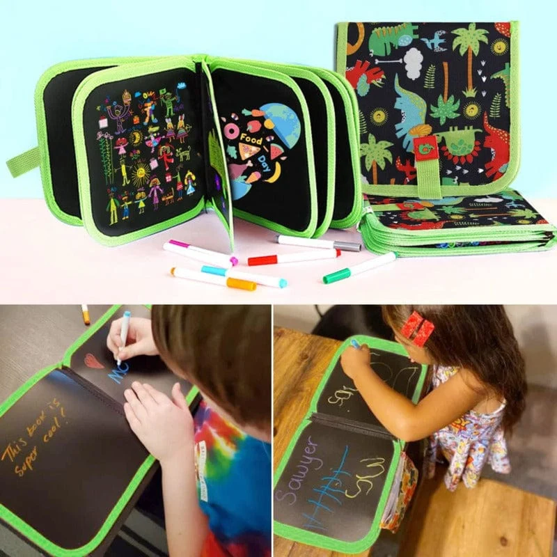Löschbares Doodle-Buch, wiederverwendbares Zeichenbrett mit magischen Stiften, Malspielzeug für Kinder, Montessori-Lernspielzeug, DIY-Geschenk für Kleinkinder