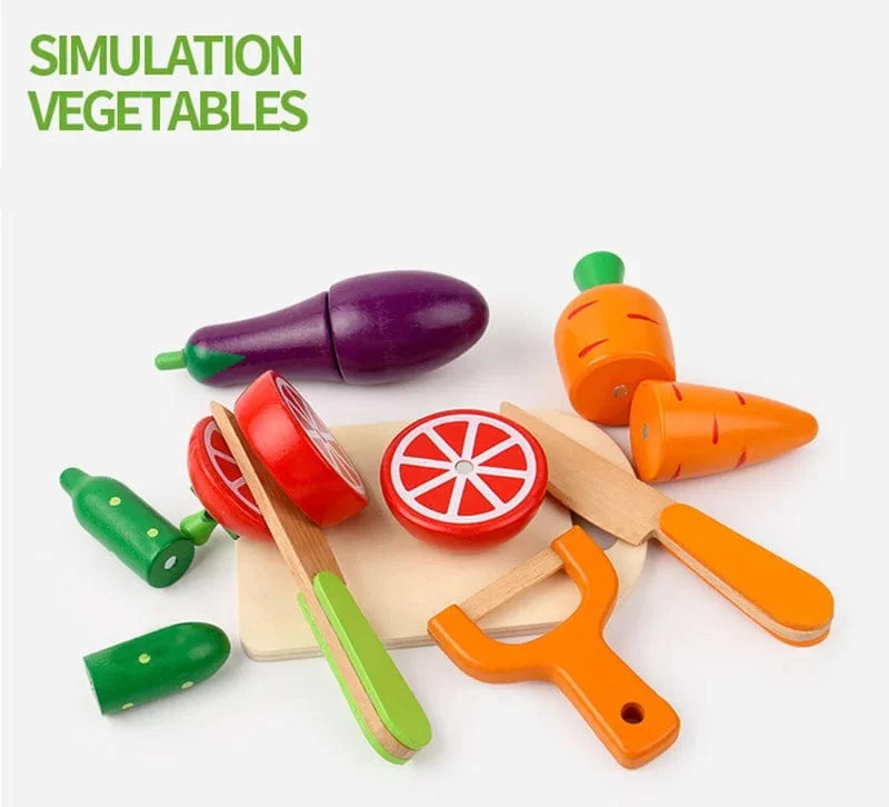 Simulation Küche Pretend Spielzeug Holz Klassische Spiel Montessori Pädagogisches Spielzeug Für Kinder Kinder Geschenk Schneiden Obst Gemüse Set