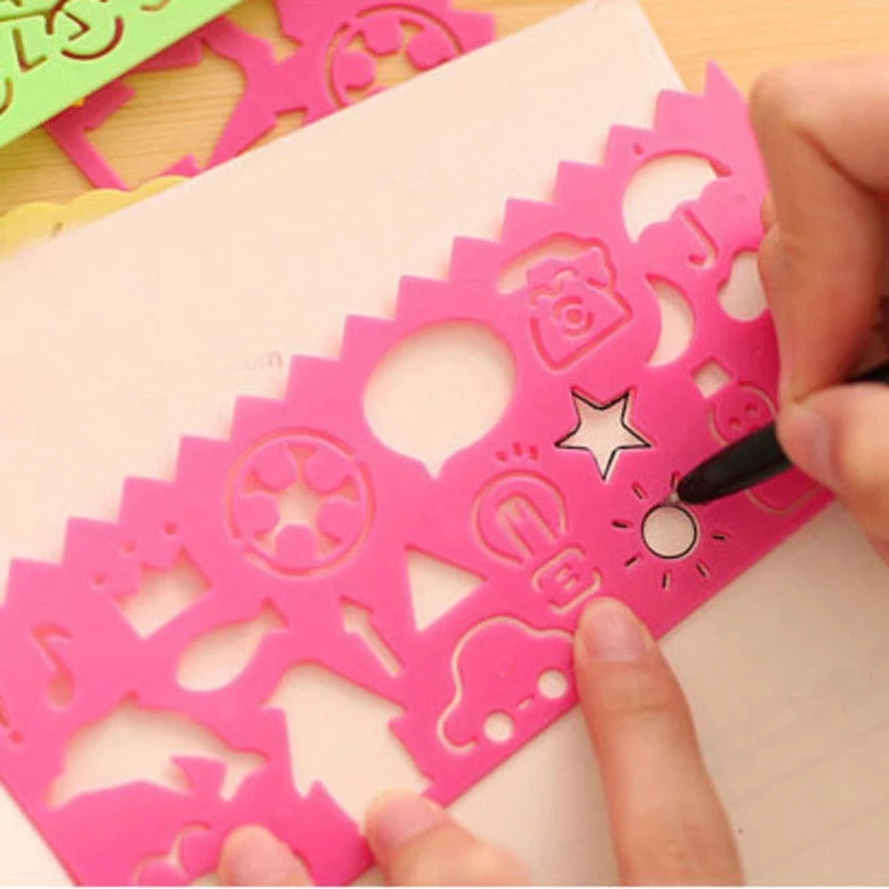 4 STÜCKE Kinder Zeichnung Spielzeug Malerei Vorlage Bord Kunststoff Lineal Kunst Handwerk Juguetes Lernen Zeichnen Pädagogisches Spielzeug Für Kinder Geschenk