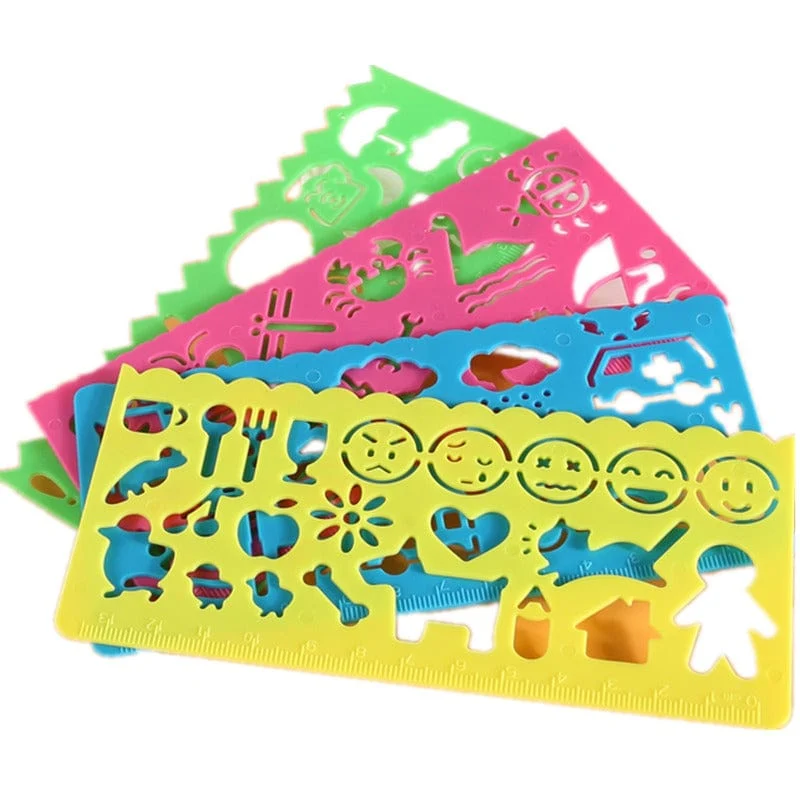 4 STÜCKE Kinder Zeichnung Spielzeug Malerei Vorlage Bord Kunststoff Lineal Kunst Handwerk Juguetes Lernen Zeichnen Pädagogisches Spielzeug Für Kinder Geschenk