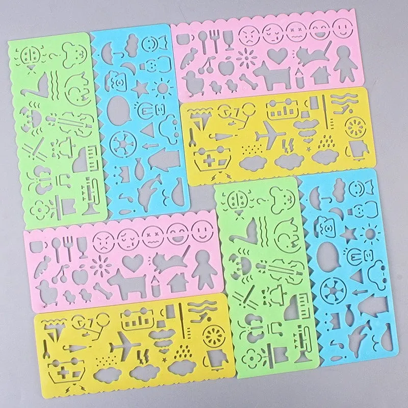4 STÜCKE Kinder Zeichnung Spielzeug Malerei Vorlage Bord Kunststoff Lineal Kunst Handwerk Juguetes Lernen Zeichnen Pädagogisches Spielzeug Für Kinder Geschenk