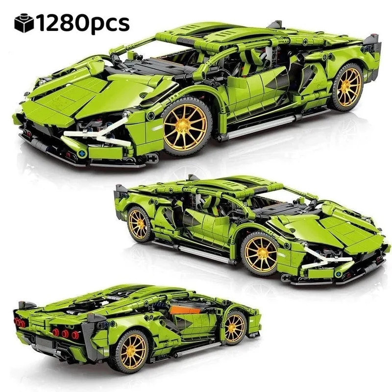 Technische berühmte Rennsportwagen-Modellbausteine ​​Stadt mechanische Geschwindigkeitsfahrzeug-Supercar-Ziegel-Puzzle-Spielzeug Kind Erwachsenes Geschenk