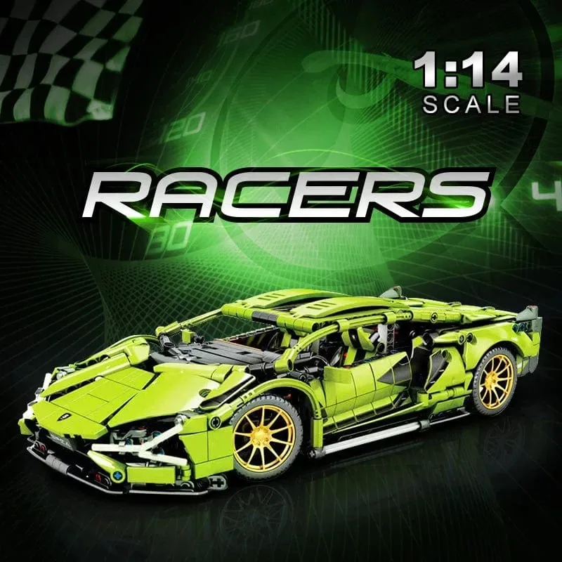 Technische berühmte Rennsportwagen-Modellbausteine ​​Stadt mechanische Geschwindigkeitsfahrzeug-Supercar-Ziegel-Puzzle-Spielzeug Kind Erwachsenes Geschenk