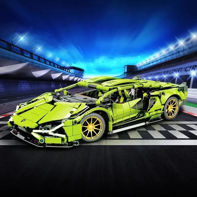 Technische berühmte Rennsportwagen-Modellbausteine ​​Stadt mechanische Geschwindigkeitsfahrzeug-Supercar-Ziegel-Puzzle-Spielzeug Kind Erwachsenes Geschenk