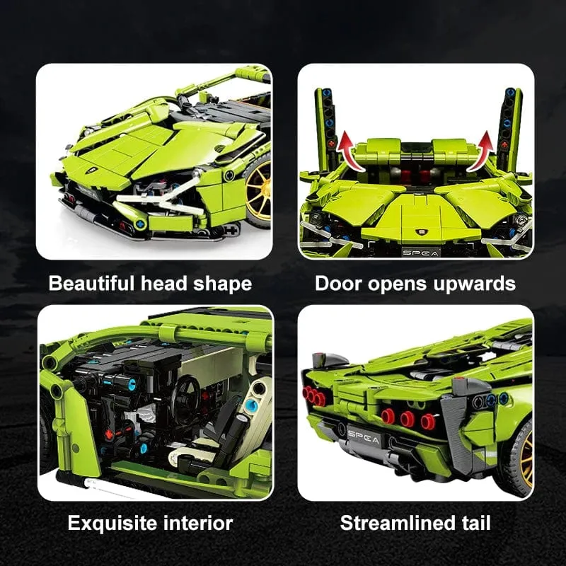 Technische berühmte Rennsportwagen-Modellbausteine ​​Stadt mechanische Geschwindigkeitsfahrzeug-Supercar-Ziegel-Puzzle-Spielzeug Kind Erwachsenes Geschenk