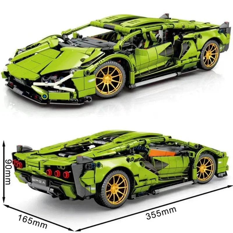 Technische berühmte Rennsportwagen-Modellbausteine ​​Stadt mechanische Geschwindigkeitsfahrzeug-Supercar-Ziegel-Puzzle-Spielzeug Kind Erwachsenes Geschenk