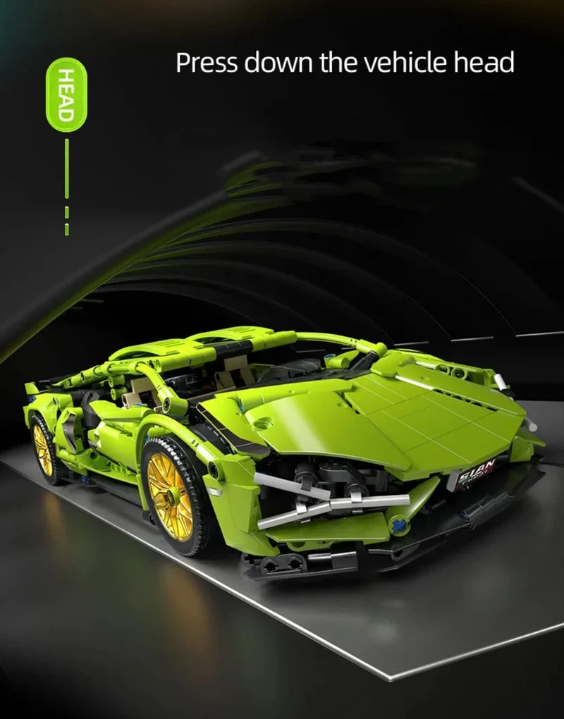 Technische berühmte Rennsportwagen-Modellbausteine ​​Stadt mechanische Geschwindigkeitsfahrzeug-Supercar-Ziegel-Puzzle-Spielzeug Kind Erwachsenes Geschenk