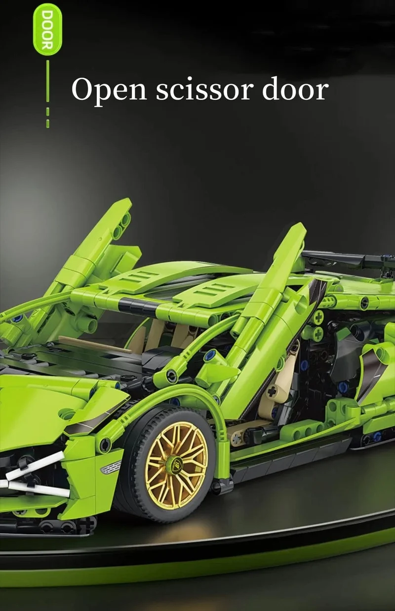 Technische berühmte Rennsportwagen-Modellbausteine ​​Stadt mechanische Geschwindigkeitsfahrzeug-Supercar-Ziegel-Puzzle-Spielzeug Kind Erwachsenes Geschenk