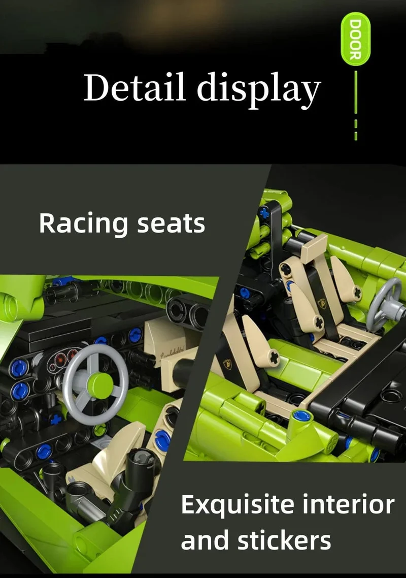 Technische berühmte Rennsportwagen-Modellbausteine ​​Stadt mechanische Geschwindigkeitsfahrzeug-Supercar-Ziegel-Puzzle-Spielzeug Kind Erwachsenes Geschenk