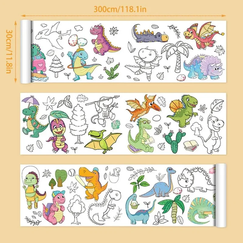 Kinder Zeichenrolle Klebrige Farbfüllpapier Graffiti Scroll Malpapierrolle Für Kinder DIY Malerei Lernspielzeug