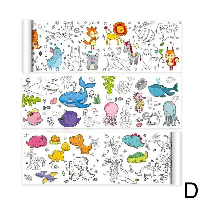 Kinder Zeichenrolle Klebrige Farbfüllpapier Graffiti Scroll Malpapierrolle Für Kinder DIY Malerei Lernspielzeug