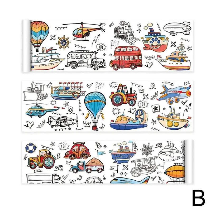 Kinder Zeichenrolle Klebrige Farbfüllpapier Graffiti Scroll Malpapierrolle Für Kinder DIY Malerei Lernspielzeug
