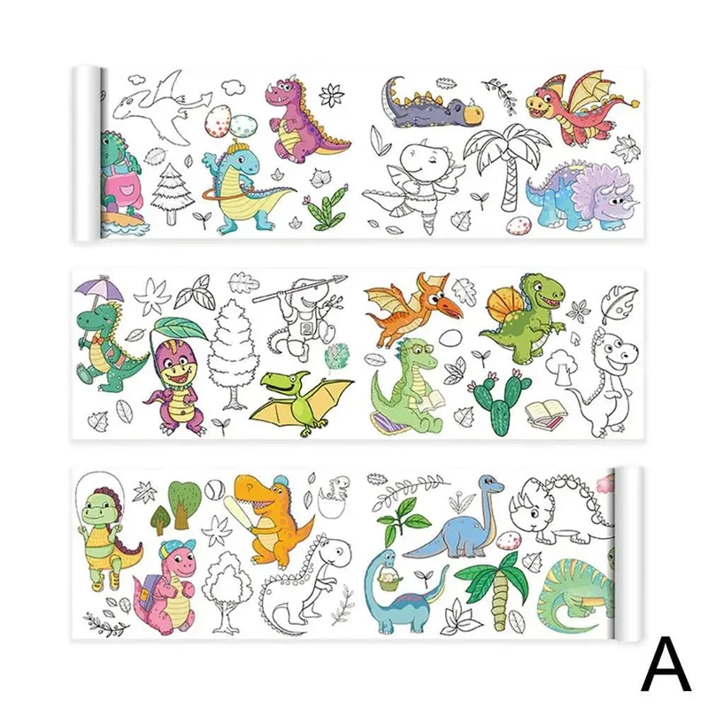 Kinder Zeichenrolle Klebrige Farbfüllpapier Graffiti Scroll Malpapierrolle Für Kinder DIY Malerei Lernspielzeug