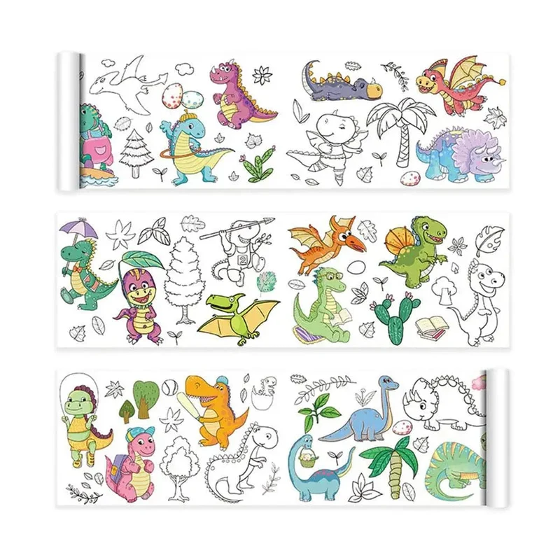 Kinder Zeichenrolle Klebrige Farbfüllpapier Graffiti Scroll Malpapierrolle Für Kinder DIY Malerei Lernspielzeug