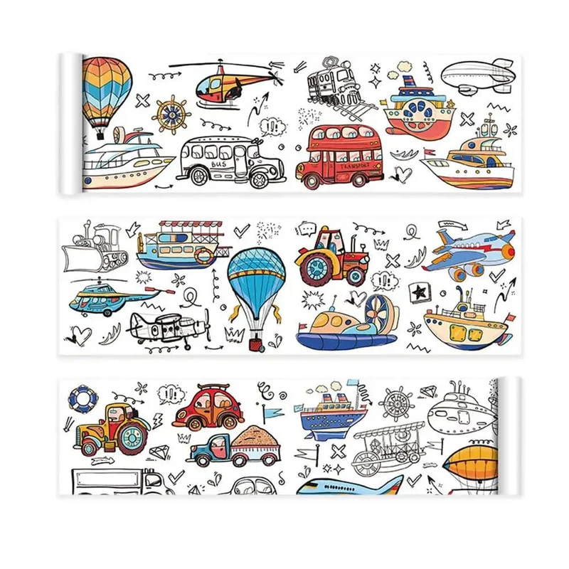 Kinder Zeichenrolle Klebrige Farbfüllpapier Graffiti Scroll Malpapierrolle Für Kinder DIY Malerei Lernspielzeug