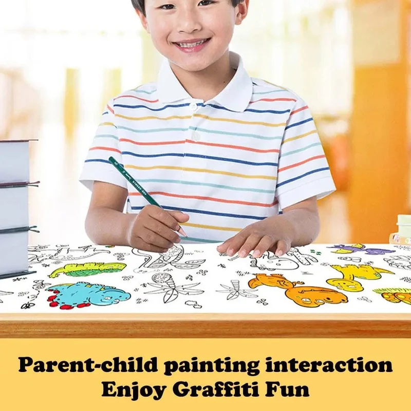 Kinder Zeichenrolle Klebrige Farbfüllpapier Graffiti Scroll Malpapierrolle Für Kinder DIY Malerei Lernspielzeug