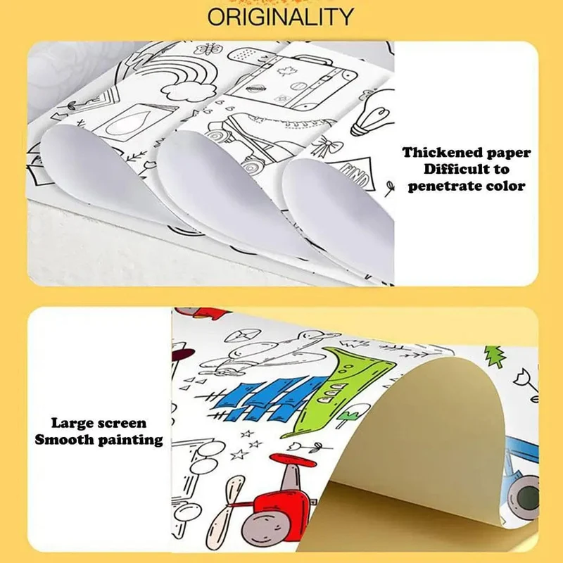 Kinder Zeichenrolle Klebrige Farbfüllpapier Graffiti Scroll Malpapierrolle Für Kinder DIY Malerei Lernspielzeug