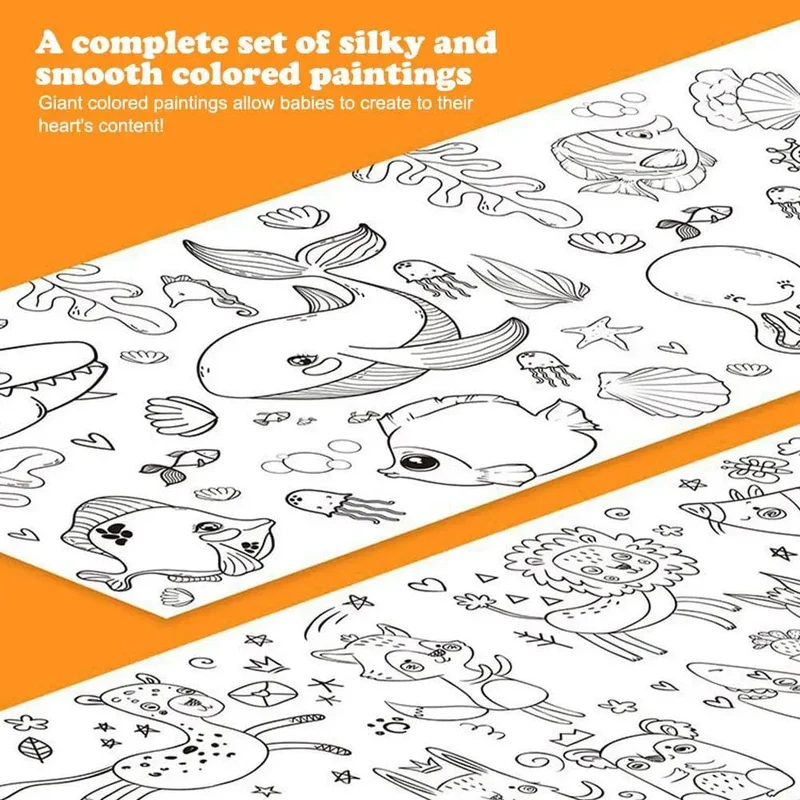 Kinder Zeichenrolle Klebrige Farbfüllpapier Graffiti Scroll Malpapierrolle Für Kinder DIY Malerei Lernspielzeug
