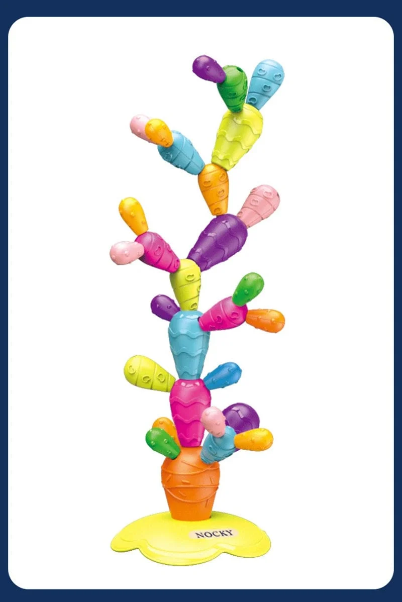 Kleinkind DIY Balancing Kaktus Sortierung Gebäude Set Regenbogen Stapeln Turm Kognition Montessori Pädagogisches Spielzeug für 18 Monate Baby