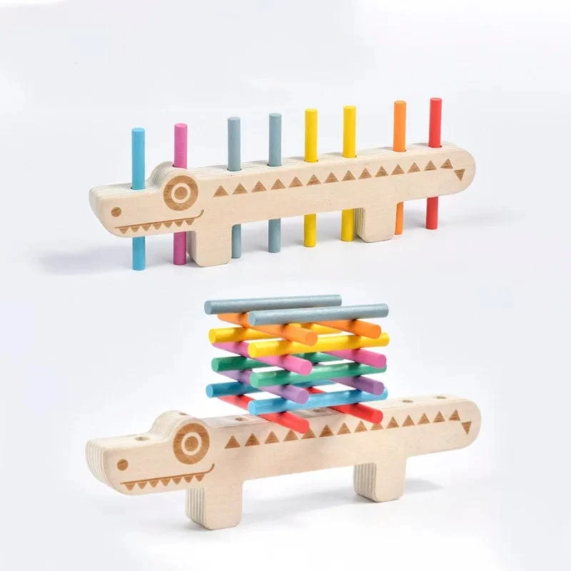 Montessori Holzspielzeug Farbabstimmungsspiele Puzzle-Lernset Feinmotoriktraining Mathematik-Lernspielzeug für Kinder