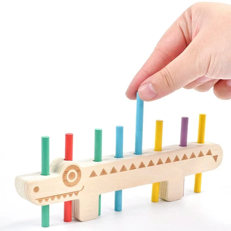 Montessori Holzspielzeug Farbabstimmungsspiele Puzzle-Lernset Feinmotoriktraining Mathematik-Lernspielzeug für Kinder