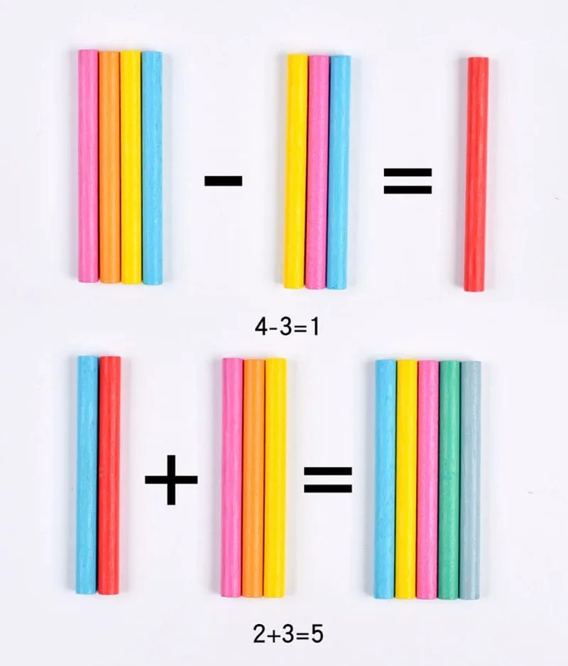 Montessori Holzspielzeug Farbabstimmungsspiele Puzzle-Lernset Feinmotoriktraining Mathematik-Lernspielzeug für Kinder