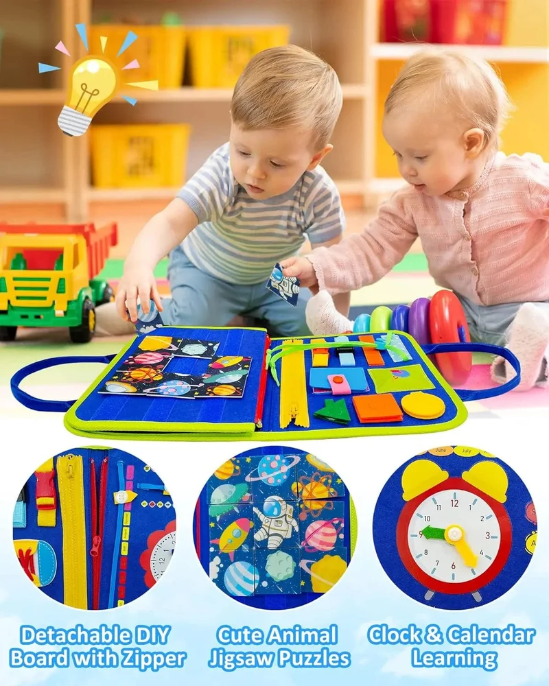 Montessori-Spielzeug für Kleinkinder, Lern- und Lernaktivitäten, Reisespielzeug, Dinosaurier, Ankleiden, sensorischer Rucksack für das Leben