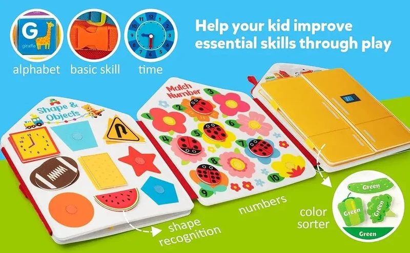 Montessori-Spielzeug für Kleinkinder, Lern- und Lernaktivitäten, Reisespielzeug, Dinosaurier, Ankleiden, sensorischer Rucksack für das Leben