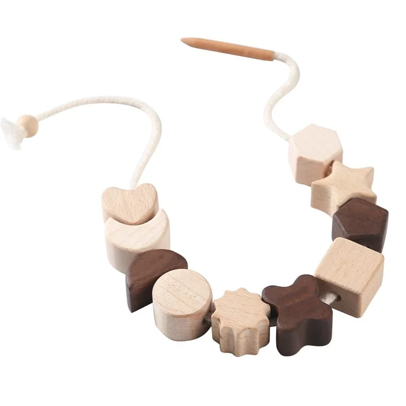 Baby Tier Fädelspielzeug Holz Stapelspielzeug Blöcke Brettspiele Holzspielzeug Baby Tier Auffädeln Fädelperlen Spielzeug Geschenk