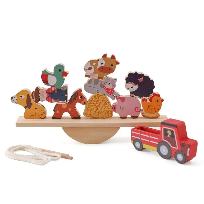 Baby Tier Fädelspielzeug Holz Stapelspielzeug Blöcke Brettspiele Holzspielzeug Baby Tier Auffädeln Fädelperlen Spielzeug Geschenk