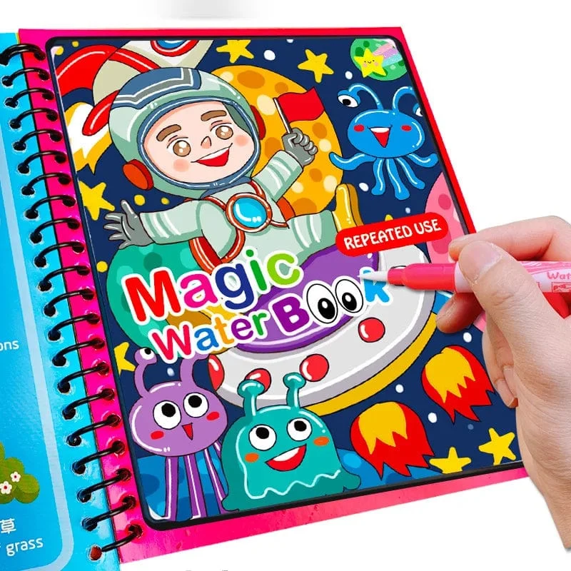 Magisches Wassermalbuch für Kinder, Babyspiele, Spielzeug, Montessori-Malbücher, Babyfarbe, Lernspielzeug für Babys im Alter von 1 bis 2 Jahren