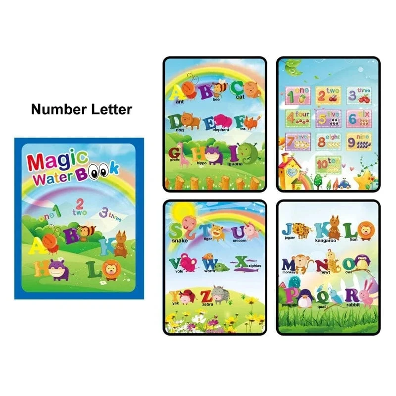 Magisches Wassermalbuch für Kinder, Babyspiele, Spielzeug, Montessori-Malbücher, Babyfarbe, Lernspielzeug für Babys im Alter von 1 bis 2 Jahren