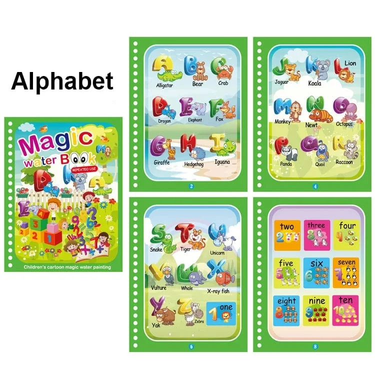 Magisches Wassermalbuch für Kinder, Babyspiele, Spielzeug, Montessori-Malbücher, Babyfarbe, Lernspielzeug für Babys im Alter von 1 bis 2 Jahren
