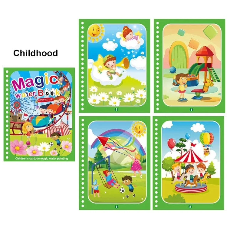 Magisches Wassermalbuch für Kinder, Babyspiele, Spielzeug, Montessori-Malbücher, Babyfarbe, Lernspielzeug für Babys im Alter von 1 bis 2 Jahren