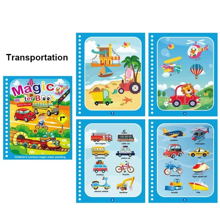 Magisches Wassermalbuch für Kinder, Babyspiele, Spielzeug, Montessori-Malbücher, Babyfarbe, Lernspielzeug für Babys im Alter von 1 bis 2 Jahren