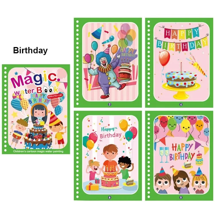 Magisches Wassermalbuch für Kinder, Babyspiele, Spielzeug, Montessori-Malbücher, Babyfarbe, Lernspielzeug für Babys im Alter von 1 bis 2 Jahren