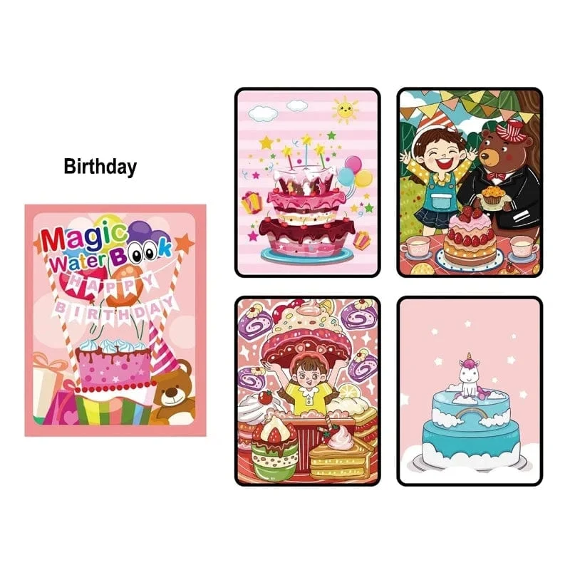 Magisches Wassermalbuch für Kinder, Babyspiele, Spielzeug, Montessori-Malbücher, Babyfarbe, Lernspielzeug für Babys im Alter von 1 bis 2 Jahren